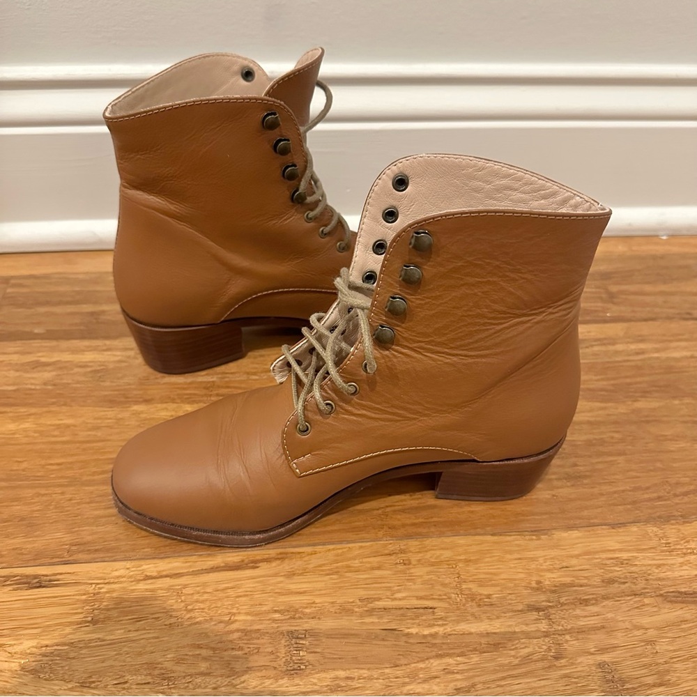 Christy Dawn Brown Lace Up Boots